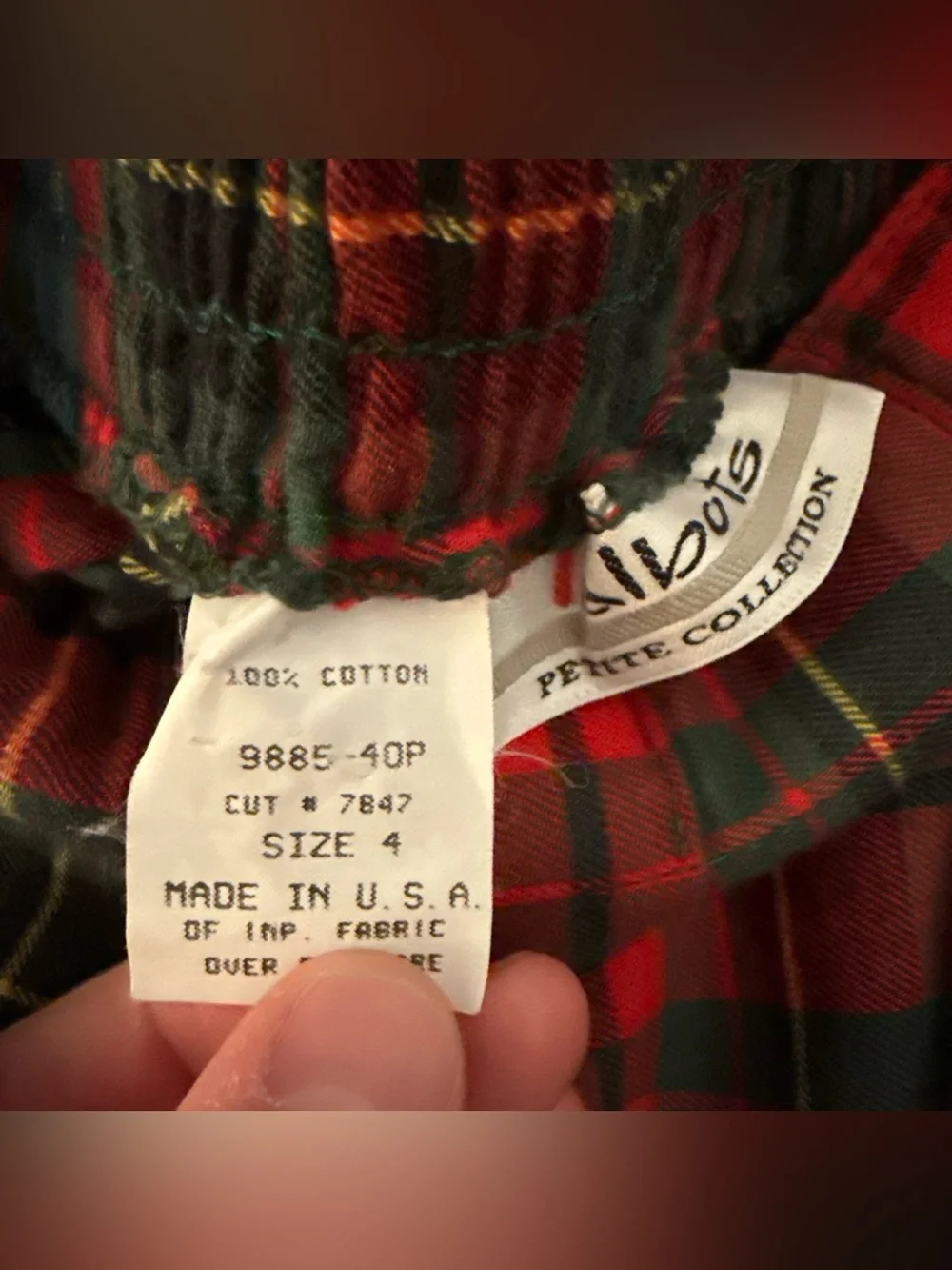 90s Talbots cotton plaid midi skirt
